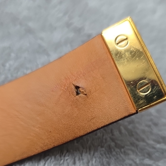 Louis Vuitton Gold Buckle Checkered Belt - Picture 6 of 8